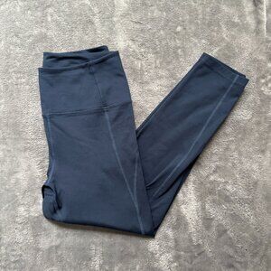 Girlfriend Collective Women's Navy Compressive High Rise 7/8 Leggings